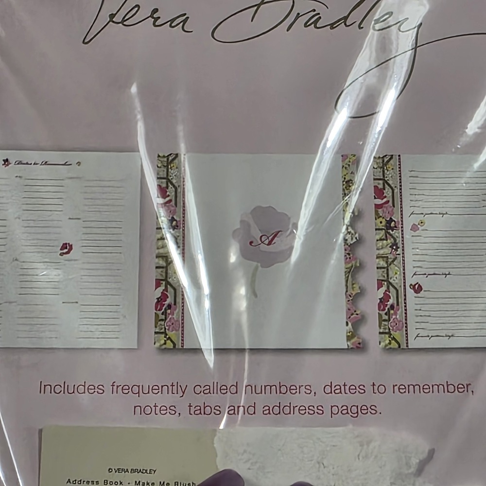 VERA BRADLEY Pink Petals  6 Ring Binder Style Address Book Phone Notes Dates NEW - Picture 7 of 8
